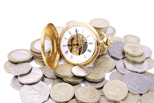 image of money and pocketwatch